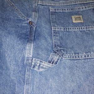 Lee Dungarees mens size 33 X 30 pre owned carpenter  100 % cotton